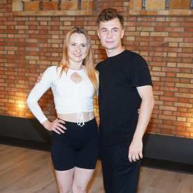 Oskar Hes se svou tanečnicí Kateřinou Bartuněk Hrstkovou.