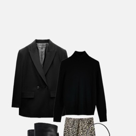 Outfit se saténovou sukní v elegantním stylu sestavený stylistkou Nikolou Markovou. 