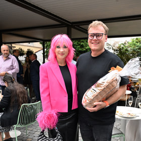 Terezu Maškovou doprovodil její partner Oliver Žilák.