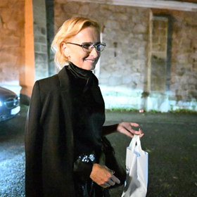 Kateřina Konečná na oslavě Zemanových narozenin.