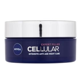 Pořídit si jej můžete také v noční verzi pro kvalitní dvoufázovou každodenní péči o pleť. Noční krém Expert Hyaluron Cellular Filler, Nivea, 409 Kč.