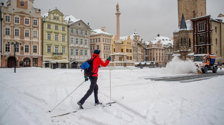 Sněhová kalamita v Praze.