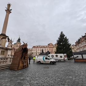 Vánoční strom na Staroměstském náměstí.