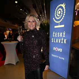 Helena Vondráčková ve flitrové róbě, jejíž autorkou je návrhářka Tatiana Kovaříková.