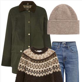 První outfit sází na osvědčené kousky v semi elegantní kombinaci.