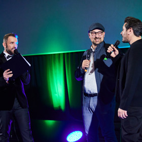 Markus Krug s Vojtou Kotkem na finálovém promítání Zrádců.