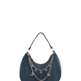 Džínová mini kabelka s řetízky, Cropp, 159 Kč