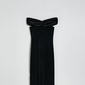 Černé sametové koktejlky se spadlými rameny, Reserved, 599 Kč