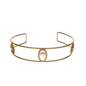 Kovový nasazovací choker s ozdobnými gemami, Majorica, 2 790 Kč