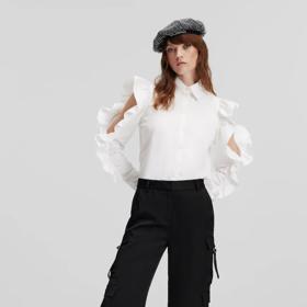 Saténové kalhoty s kapsami, Karl Lagerfeld, 4 079 Kč