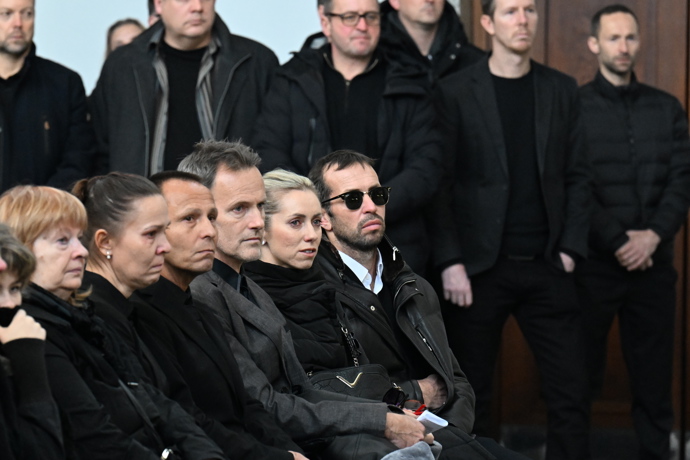 Radek Štěpánek na pohřbu Jiřího Fencla.