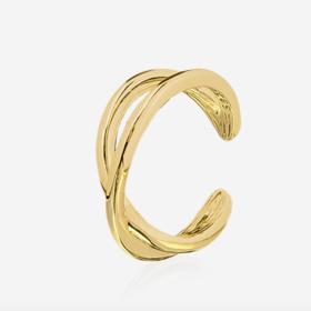 Zdvojená ear cuff náušnice, pozlacené stříbro, Loro oro, 690 Kč