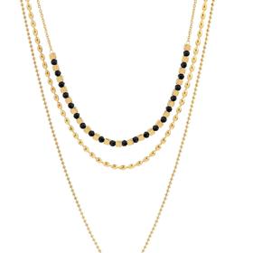 Víceřadý náhrdelník z ušlechtilé oceli s onyxy, Apart, 759 Kč