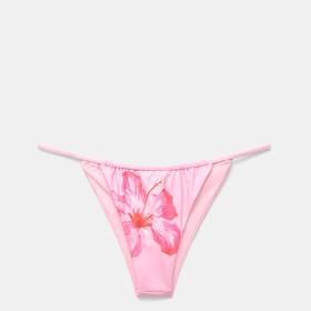 Nabírané bikinové kalhotky s květy, Bershka, 399 Kč