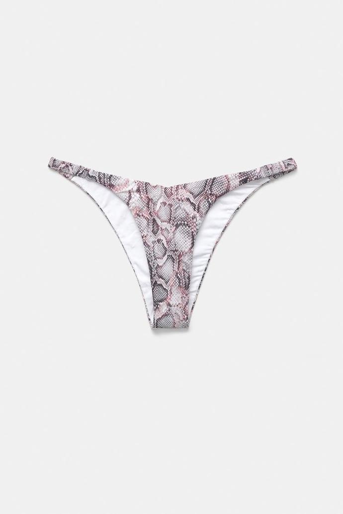 Trojúhelníkový bikinový top s hadím potiskem, Pull&Bear, 449 Kč