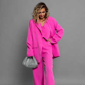 Růžový společenský kostýmkový komplet, Erikafashion, 1529 Kč