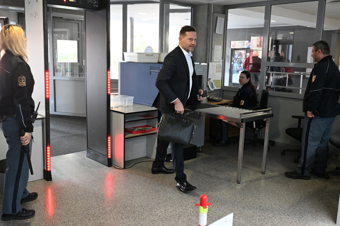 Jaromír Soukup dorazil k soudu.