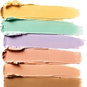 Pro další zakrývání jsou tu barevné korektory, které fungují podle barevného kruhu. Vždy tedy umí potlačit barvu, která je na kruhu přímo naproti. 