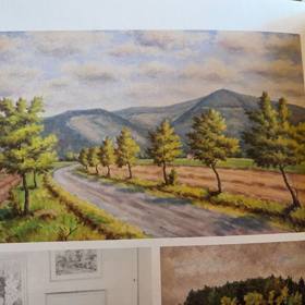 Iveta nejprve malovala - stejně jako dědeček - přírodní scenérie.