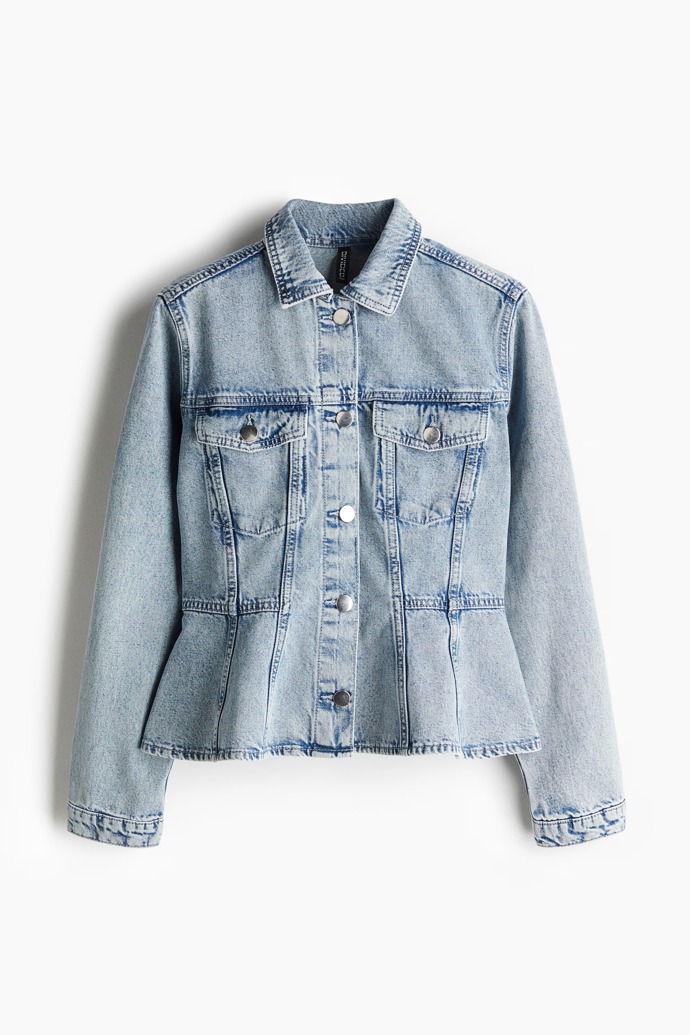 Džínová bunda peplum, H&M, 839 Kč