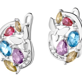 Střibné náušnice se zirkony - motýli, Apart, 890 Kč