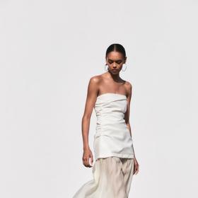 Kombinované midi šaty bez ramínek, Zara, 1199 Kč