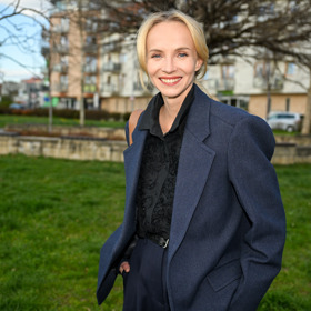 Jana Plodková na tiskovce TV Nova.