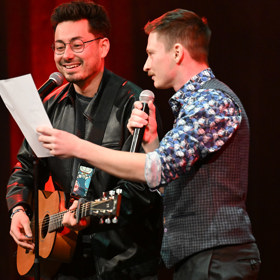 Mirai Navrátil a Martin Mikyska na Coca-Cola party. 