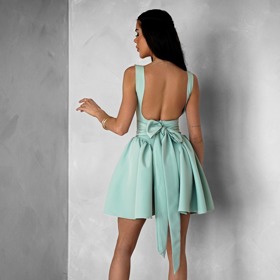 Světle zelené áčkové mini šaty s mšlí, Erika Fashion, 799 Kč