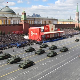 Vojenská přehlídka v Moskvě.