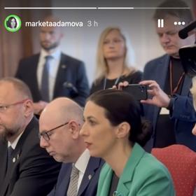 Markéta Pekarová Adamová během setkání se Zelenským.