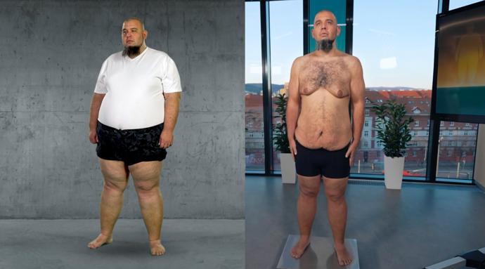 Rudolf (36) během devítiměsíčního vážení.