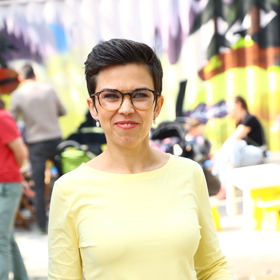 Olga Richterová na akci Pirátů.