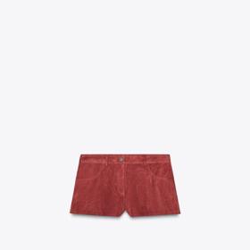 Semišové kožené šortky, Zara, 5599 Kč