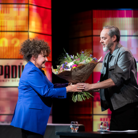 Jitka Zelenková s moderátorem Honzou Dědkem.