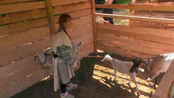 Mary zastává práci se zvířaty.