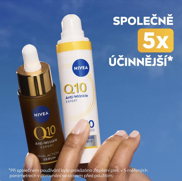 UV Fluid spolu s Expertním duálním sérem proti vráskám Q10 od Nivea