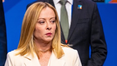 FOTO: Giorgia Meloni střídala grimasy, jako by byla na dorgách.