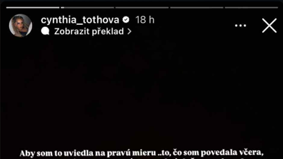 FOTO: Cynthia Tóthová se k celé situaci vyjádřila.