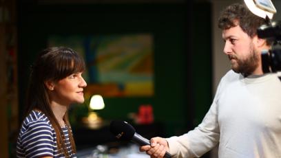 FOTO: Michaela Studená při rozhovoru s redaktorem eXtra.cz.