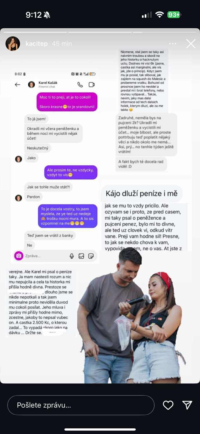 Karel Kašák má dlužit peníze.