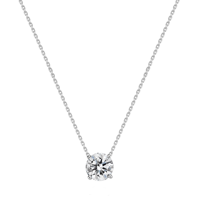 Přívěsek je jednoduchý a zdobí ho velký diamant. 