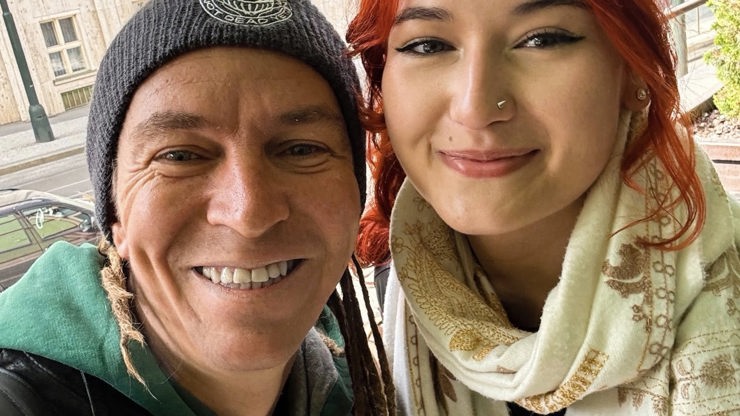 Katerina Demetrashvili s bývalým předsedou Pirátů Ivanem Bartošem.