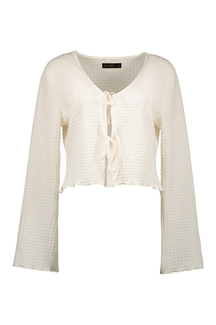 Dámský krémový crop top se zavazováním, F&F, 449 Kč