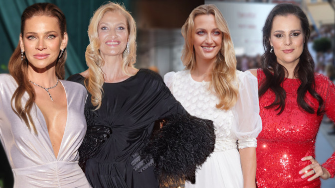 Modelka Tereza Maxová na červeném koberci v Karlových Varech. 