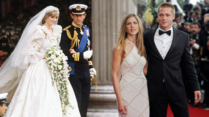 Souboj svateb století: Aniston s Pittem zaujali netradičním slibem, Diana a Charles nemravným rozpočtem