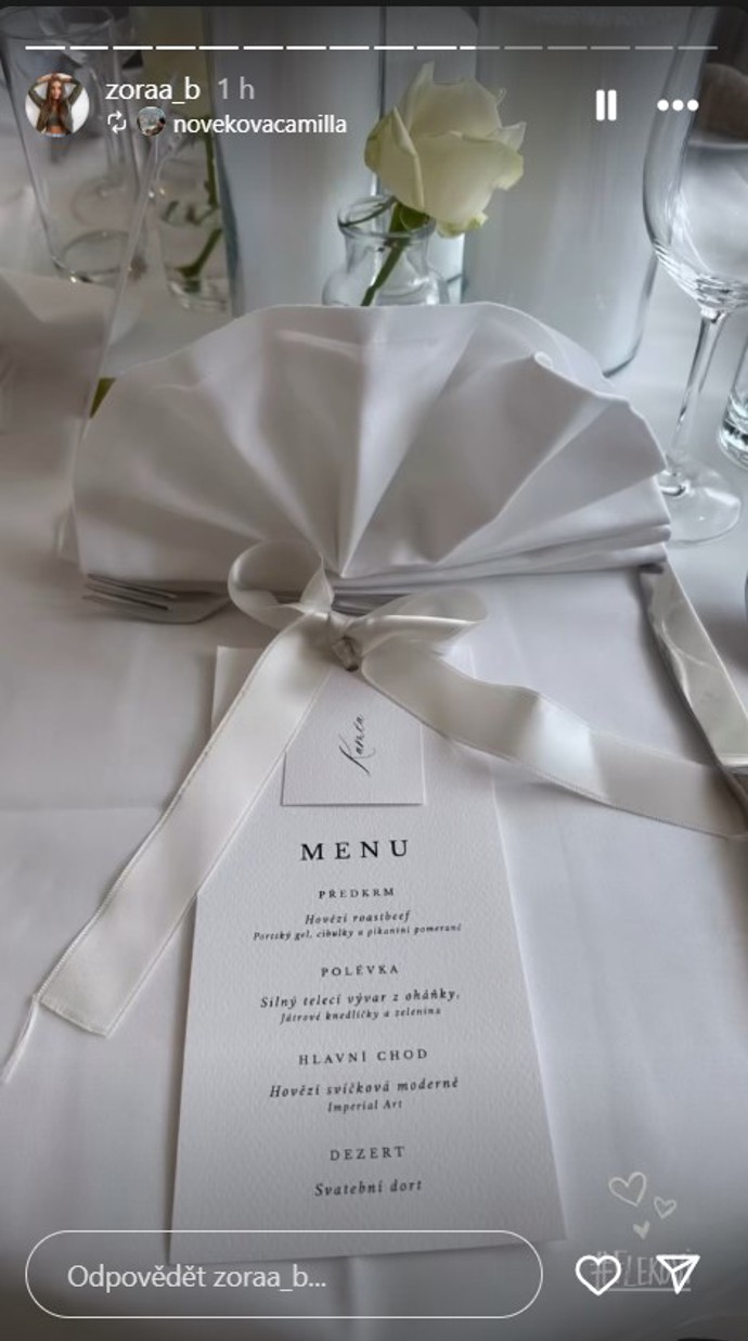 Svatební menu.