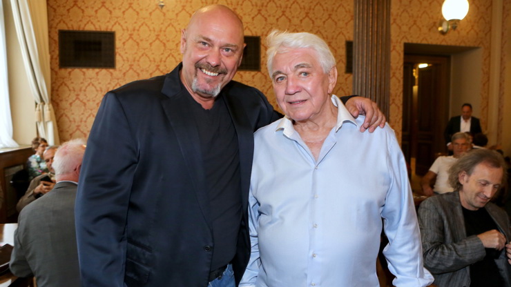 Pavel Pásek a Jiří Krampol na 80. narozeninách herce.