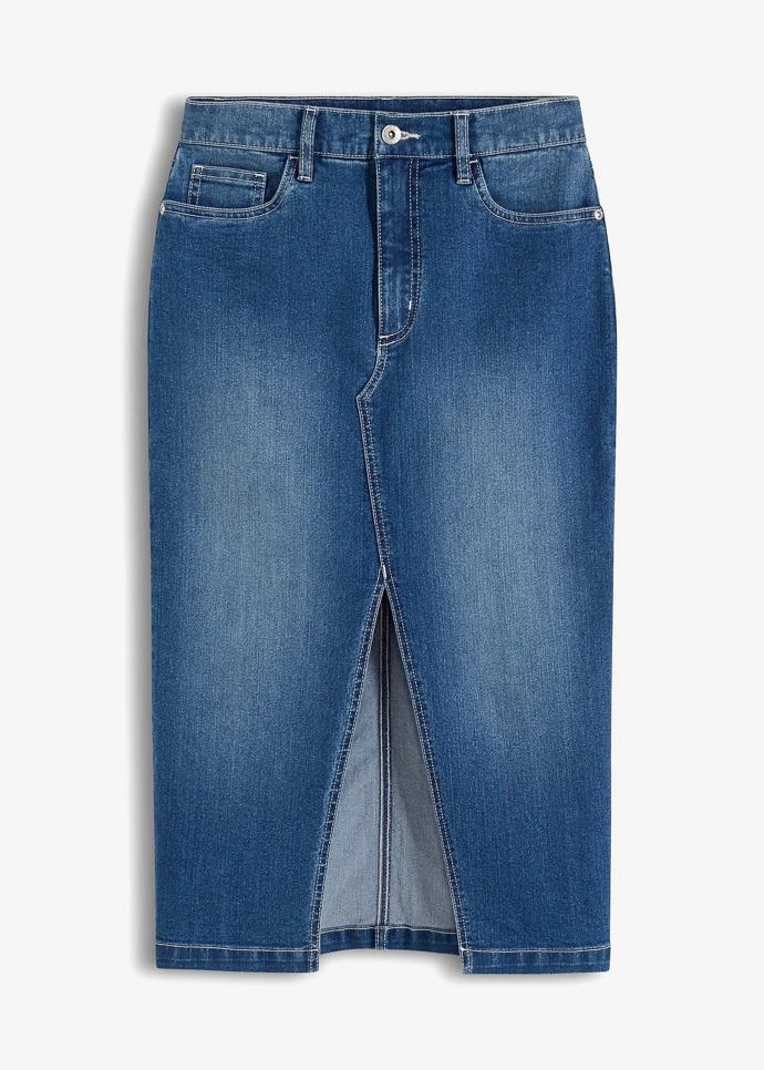 Džínová midi sukně, Bonprix, 599 Kč