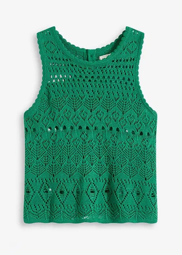 Pletený top s dírkovaným vzorem, Bonprix, 279 Kč